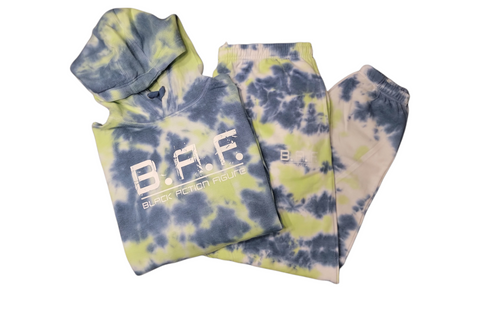 Blue/Green Tie Dye Sweat Suit