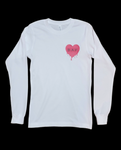 Bleeding Heart Long Sleeve White Tee