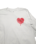 Bleeding Heart Long Sleeve White Tee